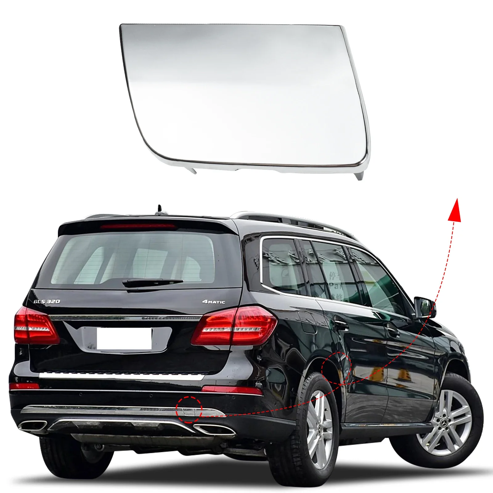 

OLANGDA Front Bumper Tow Hook Cover Cap Towing Eye For Mercedes-Benz GLS Class 2016 2017 2018 2019 GLS350 GLS450 GLS550 16688523