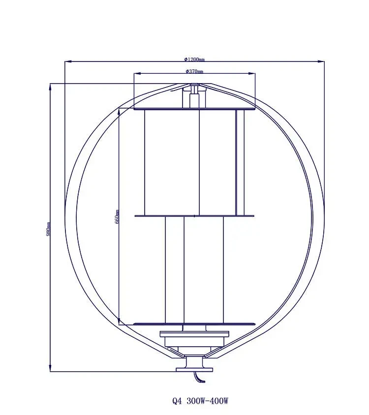 High Efficiency Noiseless Vertical Wind Turbine 300W 500W 1KW 2KW 3KW 4KW 5KW Aluminum Alloy Blades