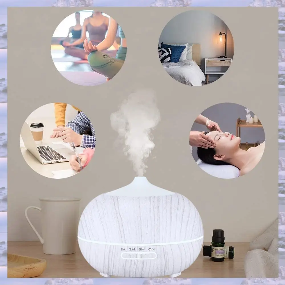 2025-400ML Essential Oil Diffusers Ultrasonic Auto-Off,7 Color Lights UK Plug