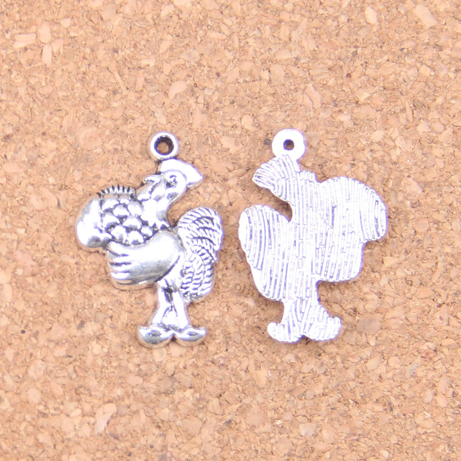 62pcs Charms Cock Rooster 23x15mm Antique Pendants,Vintage Tibetan Silver Jewelry,DIY For Bracelet Necklace