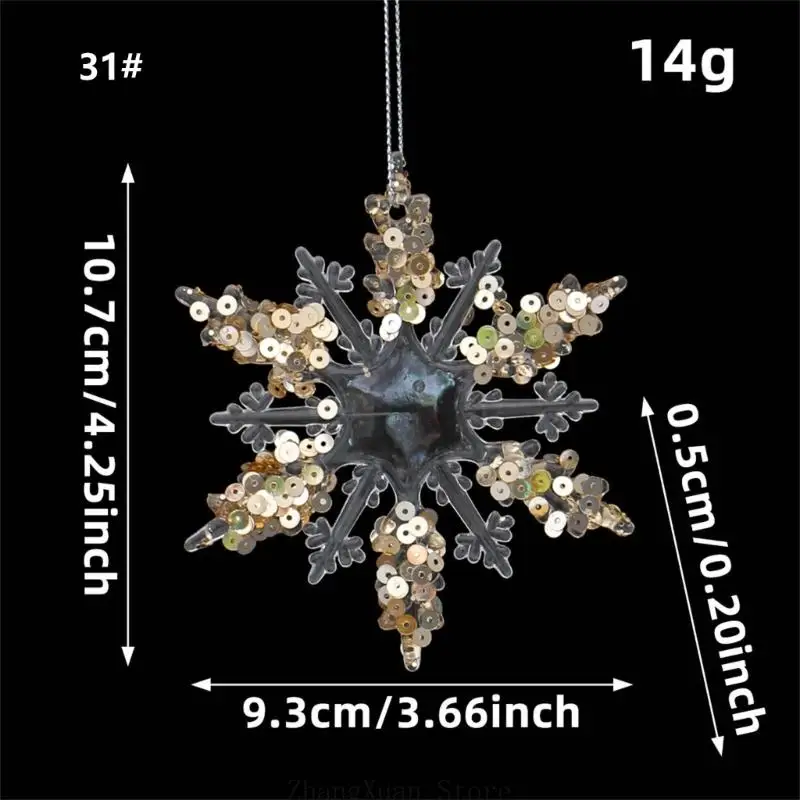 Klare Weihnachtsdekoration mit Goldfüllung für Fensterbaum und Feiertagsakzent 3XUF – Detail 9