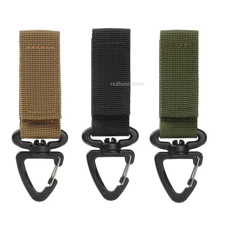 Outdoor Bag Holder Tactical Gear Clip Keeper Pouch Belt Keychain EDC Molle Webbing Key Pouch Rope Holder Molle Hook