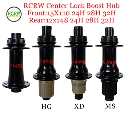 RCRW 7791 7792 Boost Center Lock Disc 24/28/32Hole MTB Hub 15X110mm 12X148mm 4 Pawl Shiman HG XD Microspline MS 12S 12V Freehub