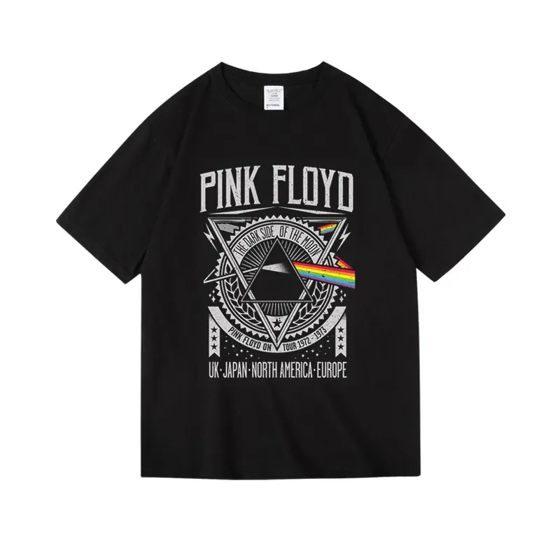 Camiseta con diseño del álbum Dark Side of The Moon de Pink Floyd, camisetas vintage para hombres y mujeres, ropa de algodón de gran tamaño, camiseta Unisex de Hip Hop