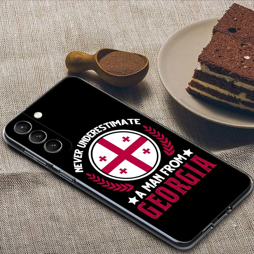 Coat Arms Georgia SSR Clear Samsung S24 Ultra Case For Galaxy S21 S20 FE S22 Ultra S23 S24 Plus Cases Soft Cover Flag of Georgia