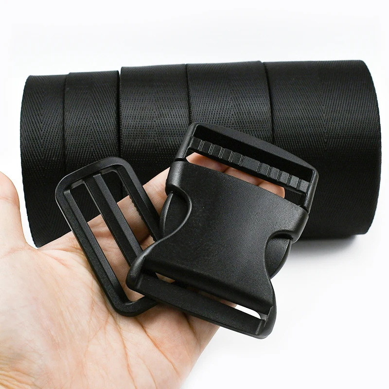 

2/5Sets 20-50mm Nylon Webbing Strap Fastener Quick Release Plastic Buckles Adjuster Tri-Glide Slider Hook Dog Collar Accessories