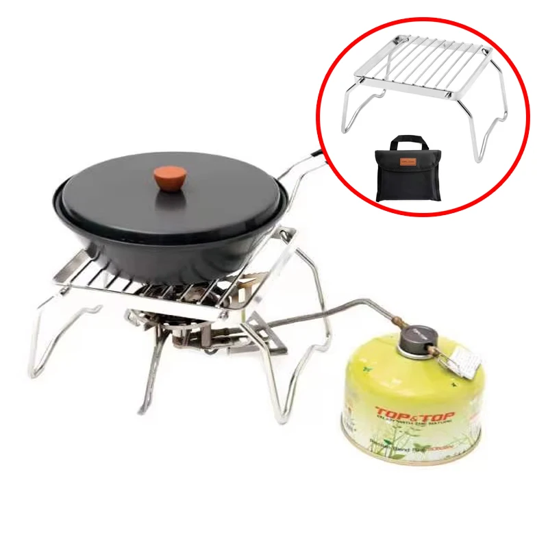 Outdoor Portable Foldable Stove Stand Rack Camping Pot Bracket Holder Gas Stoves Burner Bracket Picnic BBQ Stove Cooking Tools