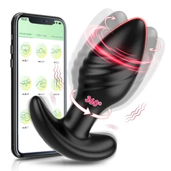 360° Rotating Butt Plug Anal Plug Vibrator Prostate Massager Sex Vibrating Sex Toys for Men Women Long Distance Control Buttplug