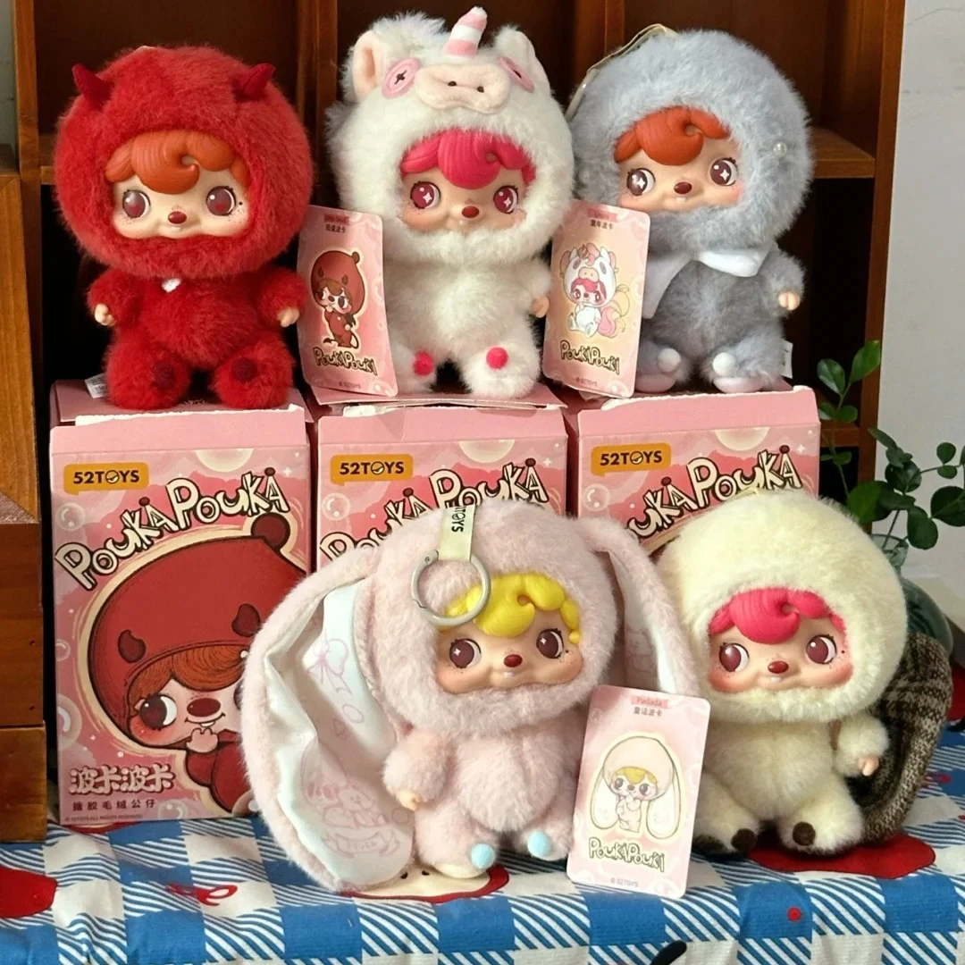 

POUKA Blind Box Plush Vinyl Doll Cute Action Figure Mystery Box Anime Figures Surprise Bag Collection Model Dolls Character Gift