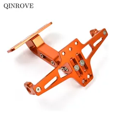 Aluminum Alloy Universal Motorcycle License Plate Frame Adjustable For KTM Duke 125 200 390 690 790 990 Honda Hornet 250 600 750