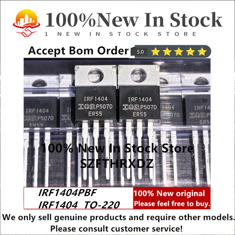 

SZFTHRXDZ 100% NEW ORIGINAL IRF1404PBF TO-220 IRF1404 TO220 MOSFET 40V 202A