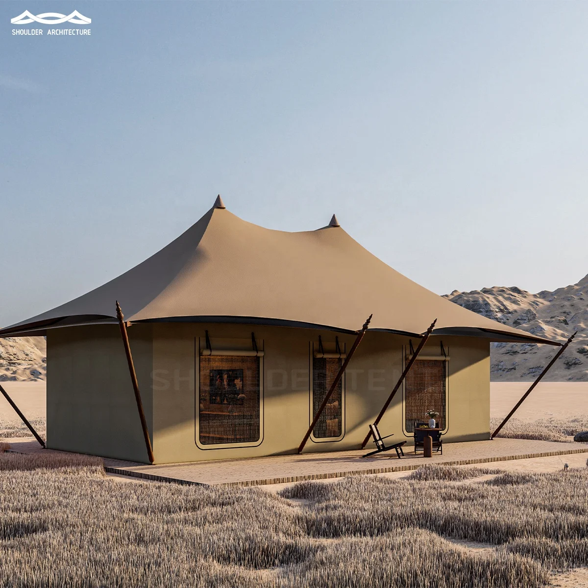 Wholesale Glamping Resort Hotel  Dessert Modular Tent for Camping Prefabricated House