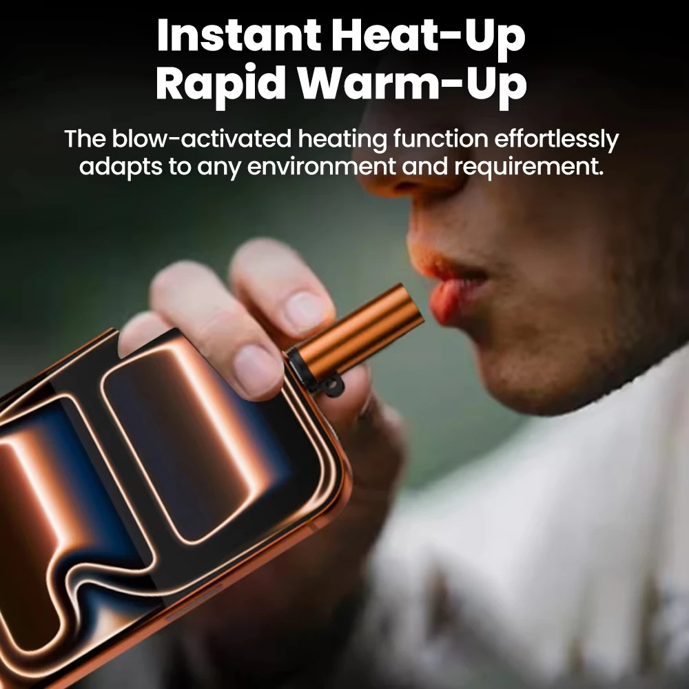 Type C Mini Cigarette Lighter Blow to Ignite Auto Shut Off Portable USB C Lighter Flameless Outdoor Travel Safety