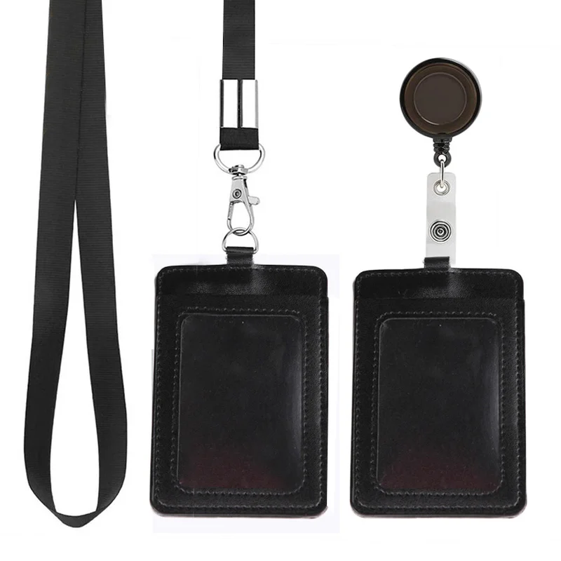 

Unisex Work Card Holders with Lanyard PU Bank Card Name Credit Card Holders Card Bus ID Holders Identity Badge with Neck Strap