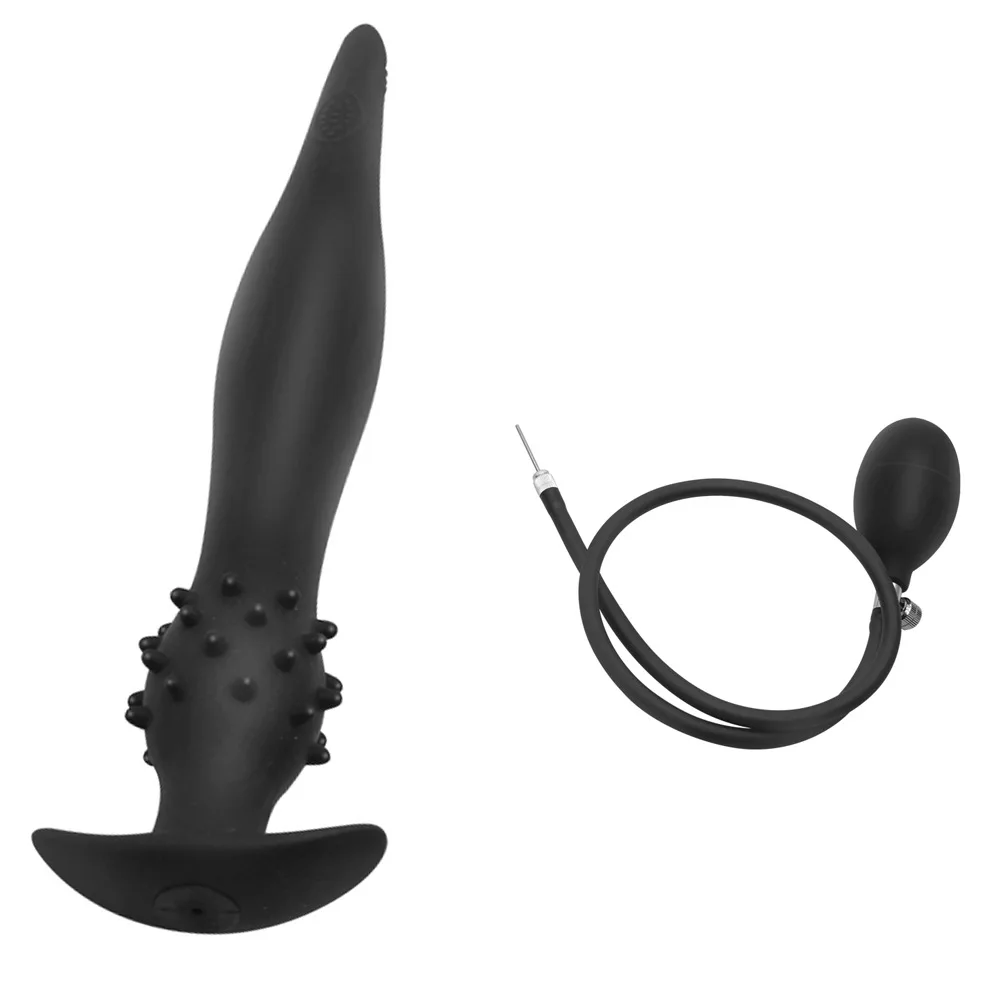 Super Long Anal Plug Inflatable Eel -Shape Large/Huge Butt Plugs Expandable Dildo Pump for G/P Spot Stimulate for Men Women LGBT