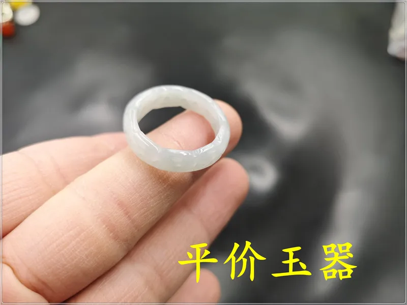 Natural 100% real white jadeite jade rings hollow out cloud pattern jewelry band ring jade stones for men jewellery mens rings