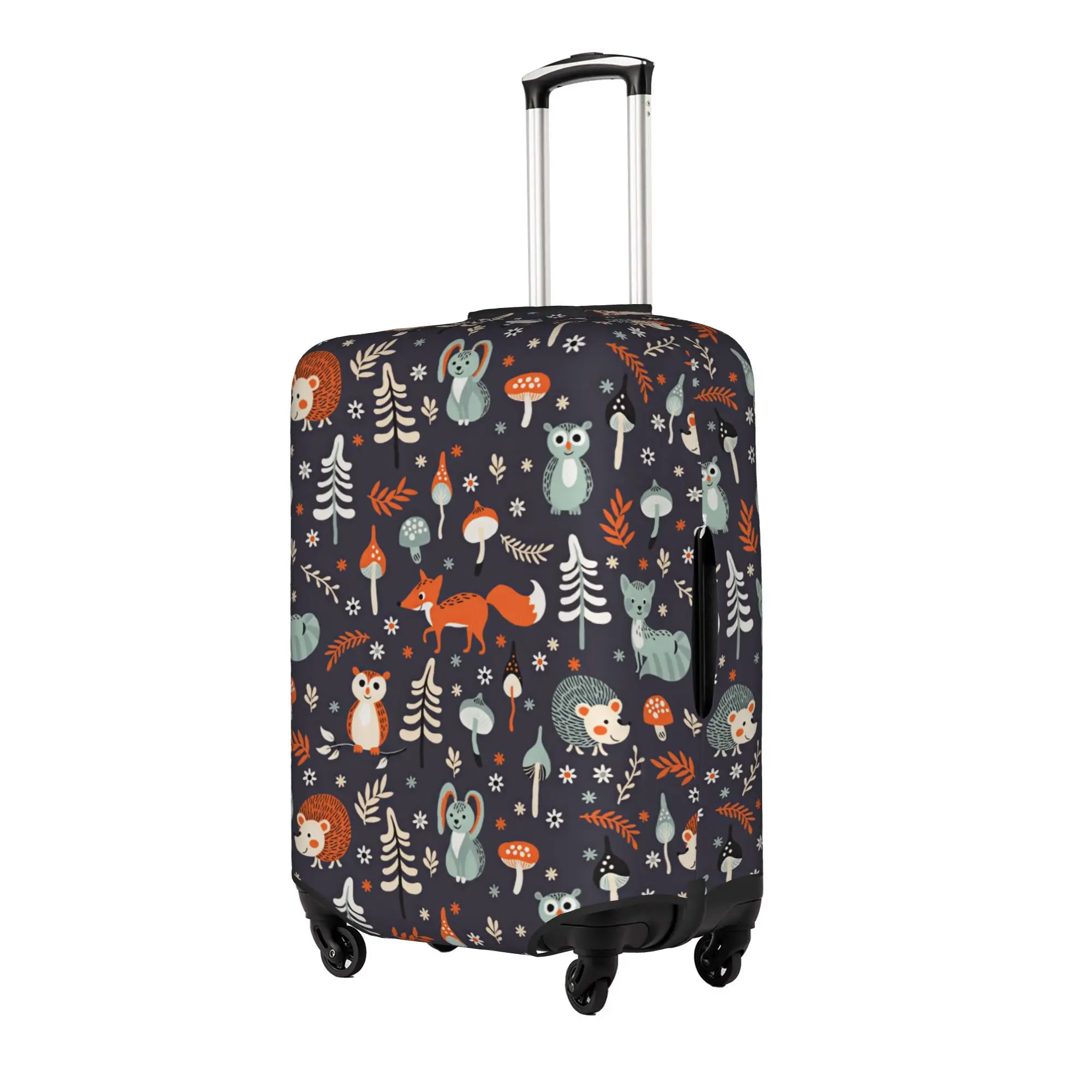 Cartoon Fox Owls Hedgehogs And Rabbits Luggage Cover Funny Woodland Animals Suitcase Protector Covers Suit For 18-32 inch