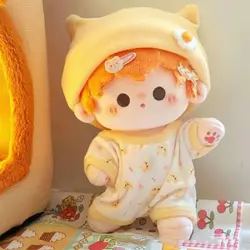 Shirt Shorts Patch Doll Clothes Doll Accessories 20cm Doll Pajamas Suit Photo Props Cartoon Animal Star Mini Blouse Pants Set