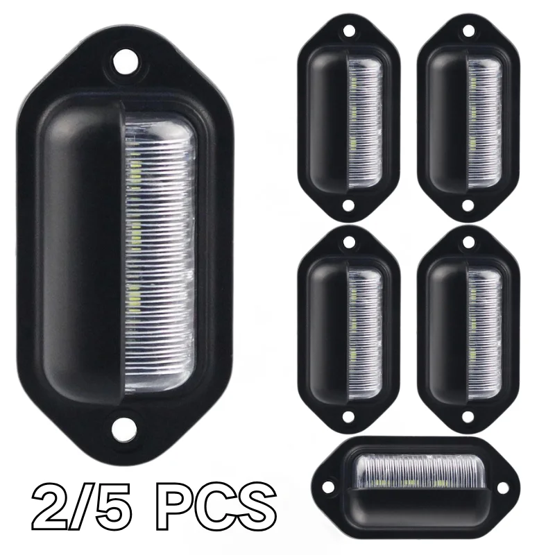 LED Car License Number Plate Lights Waterproof Tail Light Refit For Truck SUV Trailer Van License Plate Light