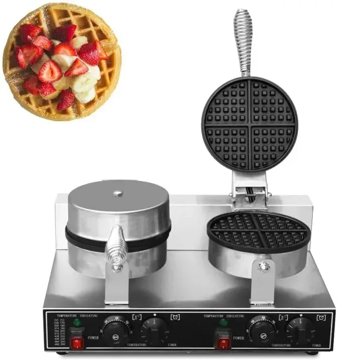 Maker Double Waffle Irons macchina per Waffle in acciaio inossidabile macchina per Chaffle elettrica antiaderente per Commerc