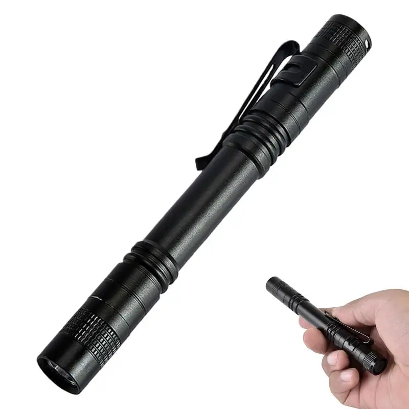 Super Bright Led Flashlight mini Flashlights Aluminum Alloy Penlight Handheld Flashlight with Clip for Camping Outdoor Hiking