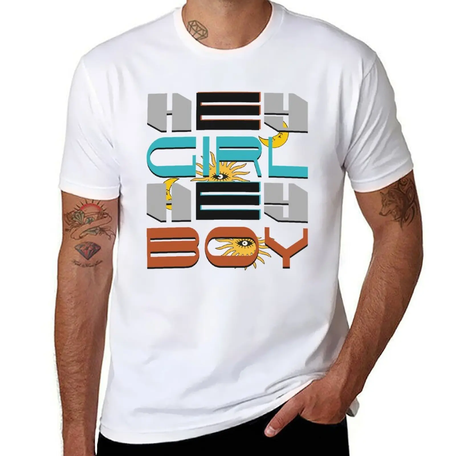 Hey girl Hey boy T-Shirt All Match Basic Short Sleeve Top