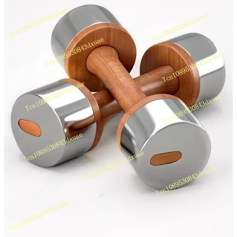 Dumbbell Wood Stainless Steel Imported Red Oak Dumbbell