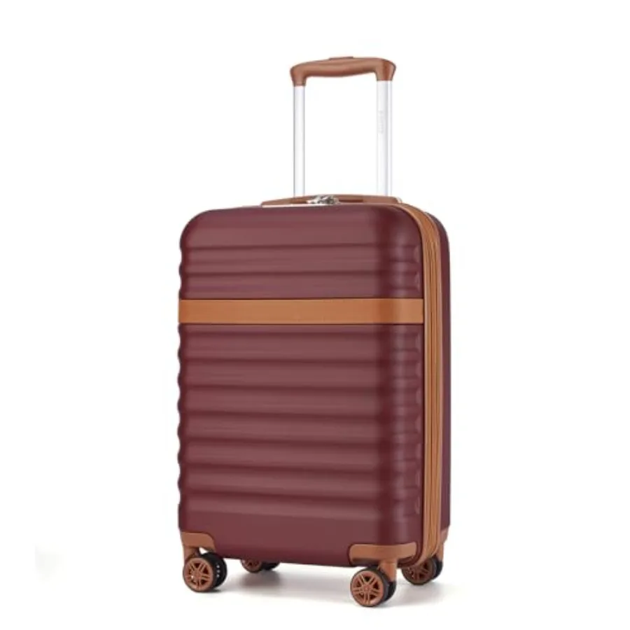 

Airline Approved Carry On Luggage 22x14x9 Inch, with TSA Lock, 20 Inch Expandable Lightweight Hardshell Suitcase Burgundy, Suit