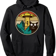 Polarshe UFO Crazy Cat Alien Cat Lover Funny Abbduction Unisex Hooded Sweatshirt