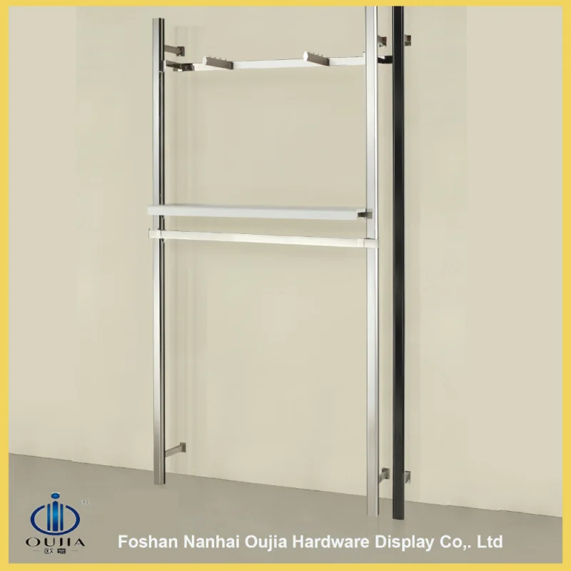 custom.Clothing Store Display Furniture/wall Clothing Racks Glossy Polished Stainless Steel Commercial Sectional Display Furnitu