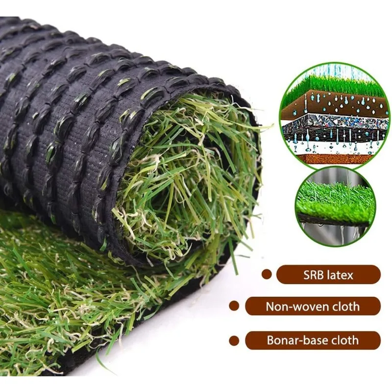 ALTRUISTIC Thick Realistic Artificial Grass Mat Customized Sizes, 15ft x 25ft Synthetic Fake Astro Turf Indoor Outdoor Garden