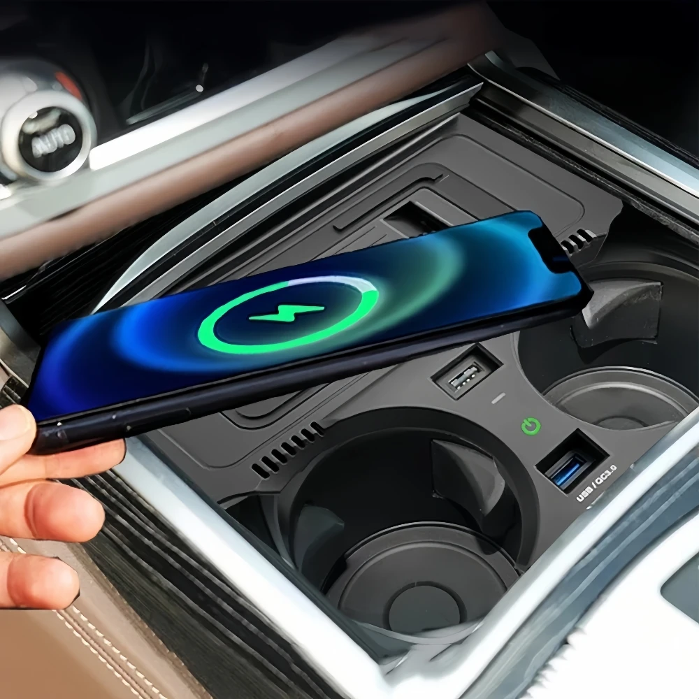 Carregador sem fio para BMW Série 7 730 2019-2021, carregador de celular sem fio, carregador rápido, base de carregamento, suporte de carregamento.
