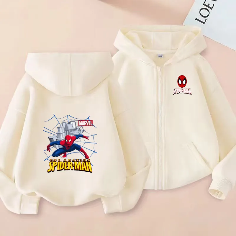 

Spider-Man Zip Hoodie for Kids - Autumn Cartoon Print Casual Trendy Cozy Trending Hot Sale - Boys Girls Clothing