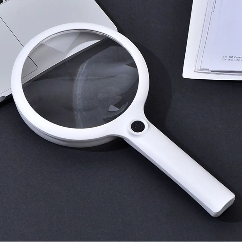 Durable Reading Glasses Rechargeable 40/30/20X Magnifying Glasses Illuminated 3 Light Modes LED Lighted Magnifier for Kid Elder