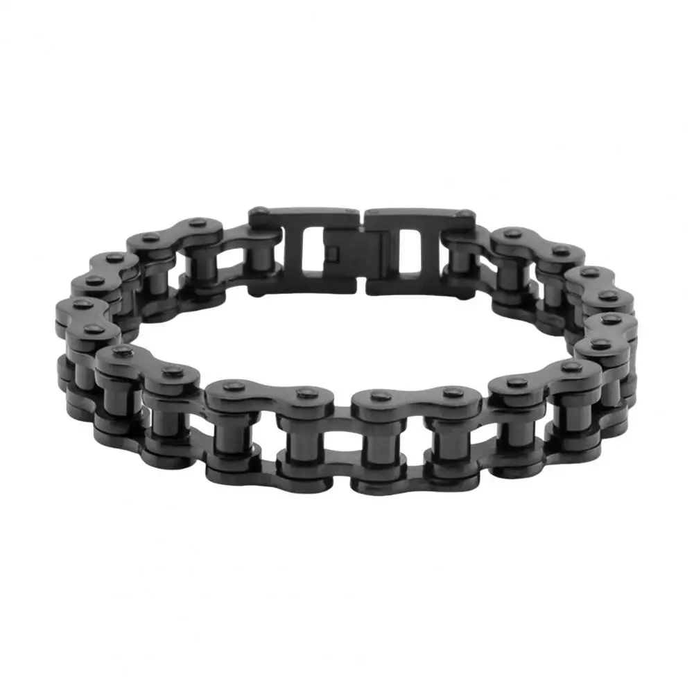 Stainless Steel Bracelet Long-lasting Bracelet Unisex Stainless Steel Motorcycle Chain Bracelet Punk Hip-hop Style for Various