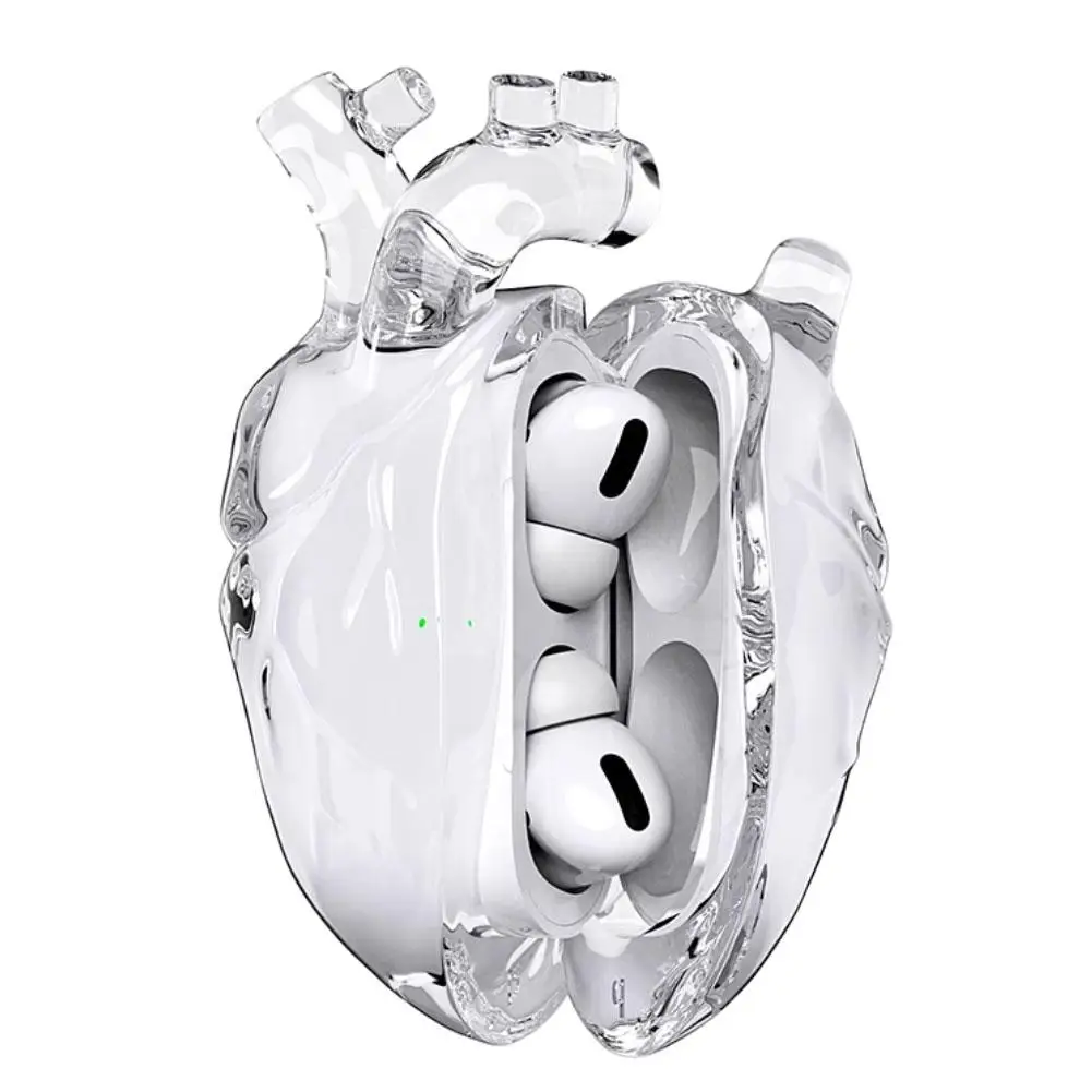 Silicone Case For Airpods Pro 2 Protective Case Cover for Airpods 3 Anti-Fall Soft Shock-Absorbing Heart Skin with Keychain