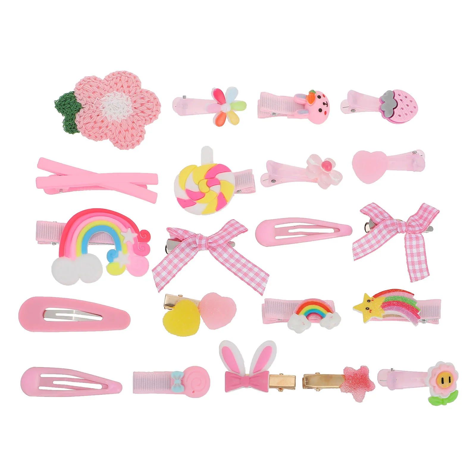 

21Pcs Children Hairpin Cartoon Bowknot Flower Hair Clip Kids Headdress Baby Girls Hair Accessory Lovely Bangs Hairpin