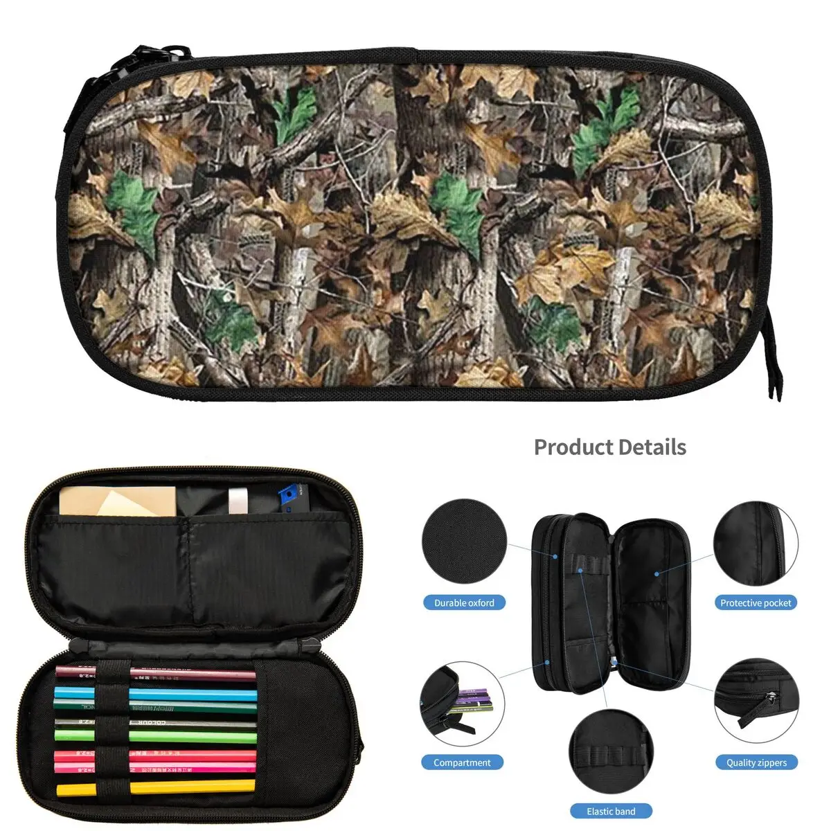 شجرة حقيقية التمويه مقلمة للطلاب مدرسة صندوق القلم حقيبة أقلام رصاص سعة كبيرة قلم رصاص الحقيبة حامل القلم