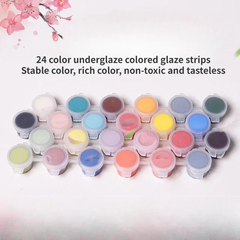 Pottery Ceramic Underglaze Color Painting Pigments Medium Temperature Glaze 24 Color Concentration Agent 1180-1250 ℃