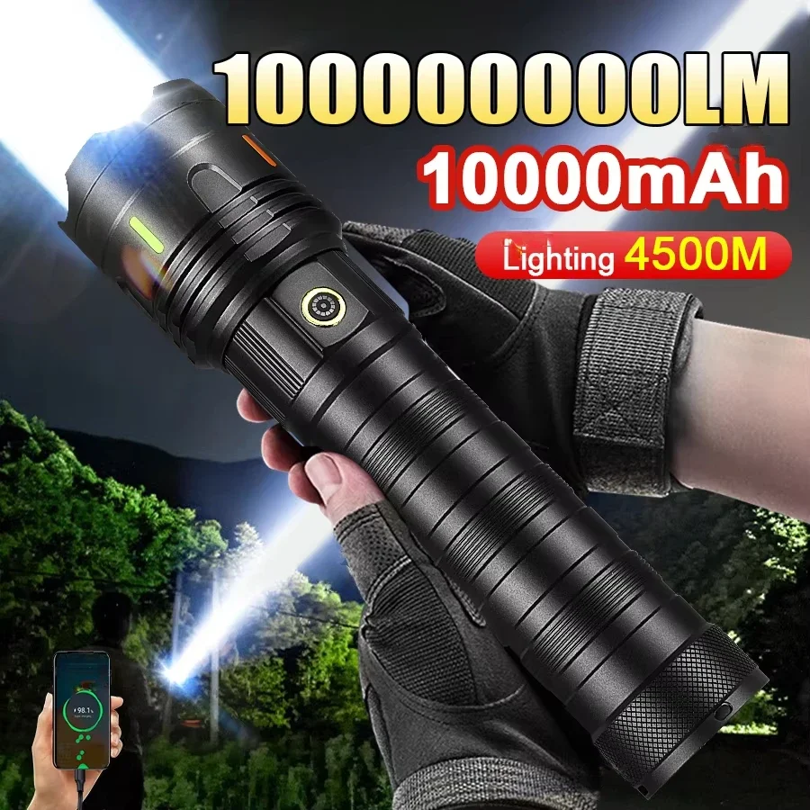 

High Power 1000000LM Flashlight Rechargeable Strong Light Super Bright Lamp 1000mAh Military Tactical Lantern Camp Outdoor Torch