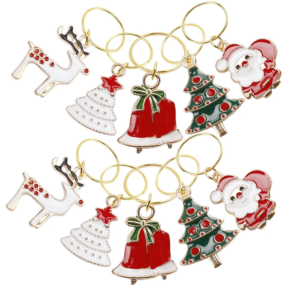 

10Pcs Christmas Hair Charms Metal Santa Headpiece Jewelry for Braids Festive Holiday Accessories Women Braid Cuffs Dreadlock