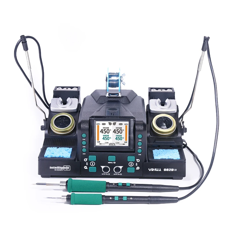 YIHUA 982D-II 2-in-1 Precision Soldering Station LCD Digital Display  Dual Desoldering Welding Rework StationPhone Repair Tool