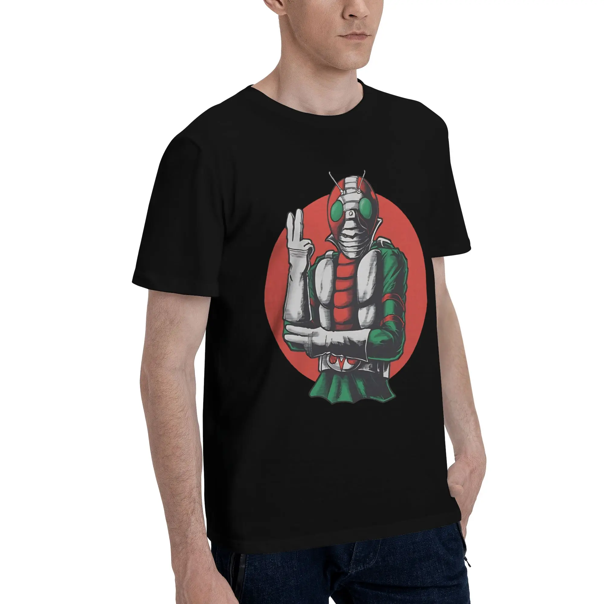V3 Rider   Funny Graphic 100% Cotton T-Shirt Bandai Kamen Rider Tops Tees For Men
