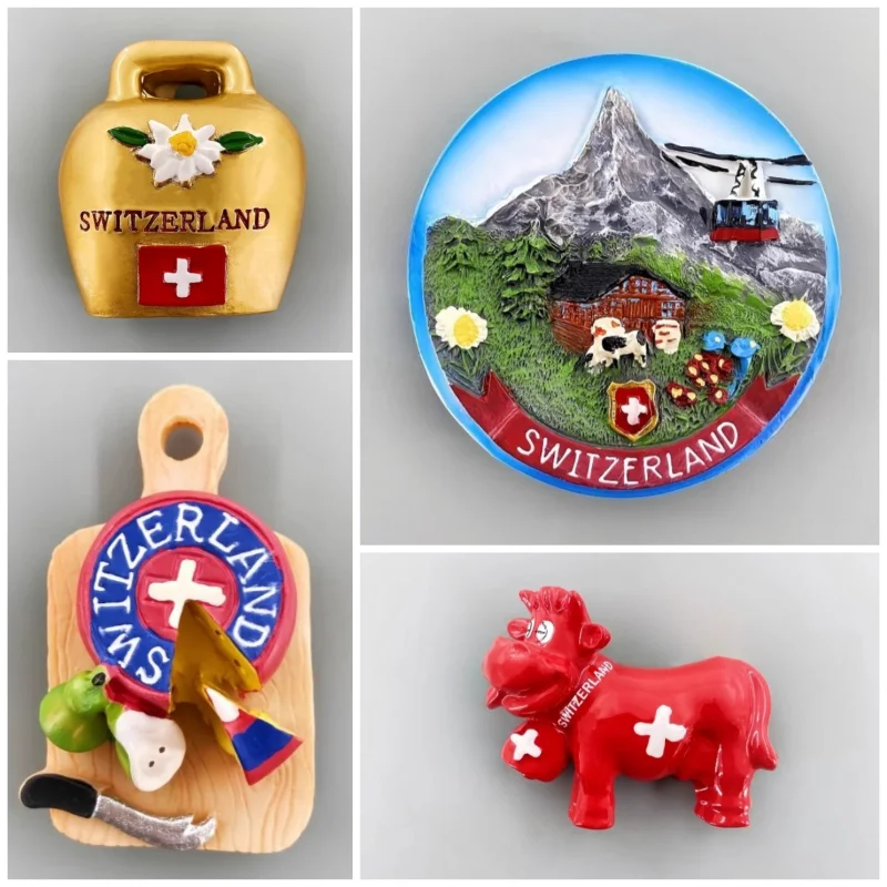 Switzerland Refrigerator Stickers Alps Travel Souvenirs Cheese Zermatt Matterhorn Fridge Magnets Home Decoration Wedding Gifts