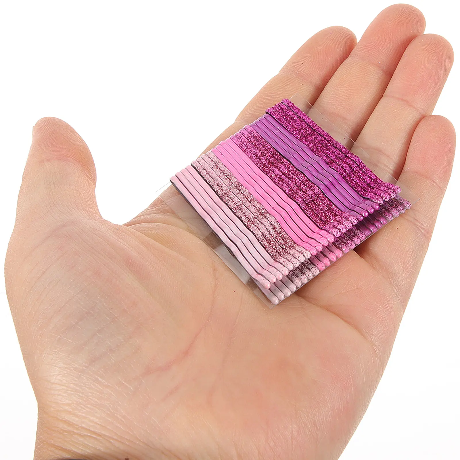 

Набор из 96 металлических заколок для волос с блестками, с глянцевым покрытием, для путешествий и спортзала, разноцветные заколки-шпильки