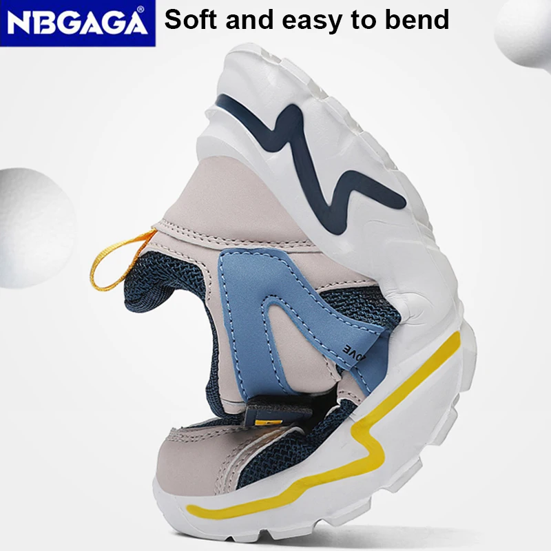 Kid Sneakers Sport Shoes for Boys Fashion Leather Children Breathable Mesh Comfort Shoes Casual Walking Outdoor Running Shoes