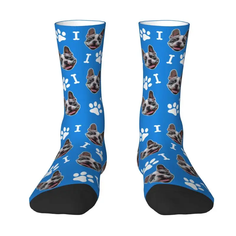 Novelty Men's Custom Dog Dress Socks Unisex Warm Comfortable 3D Printing Personalized Design Crew Socks