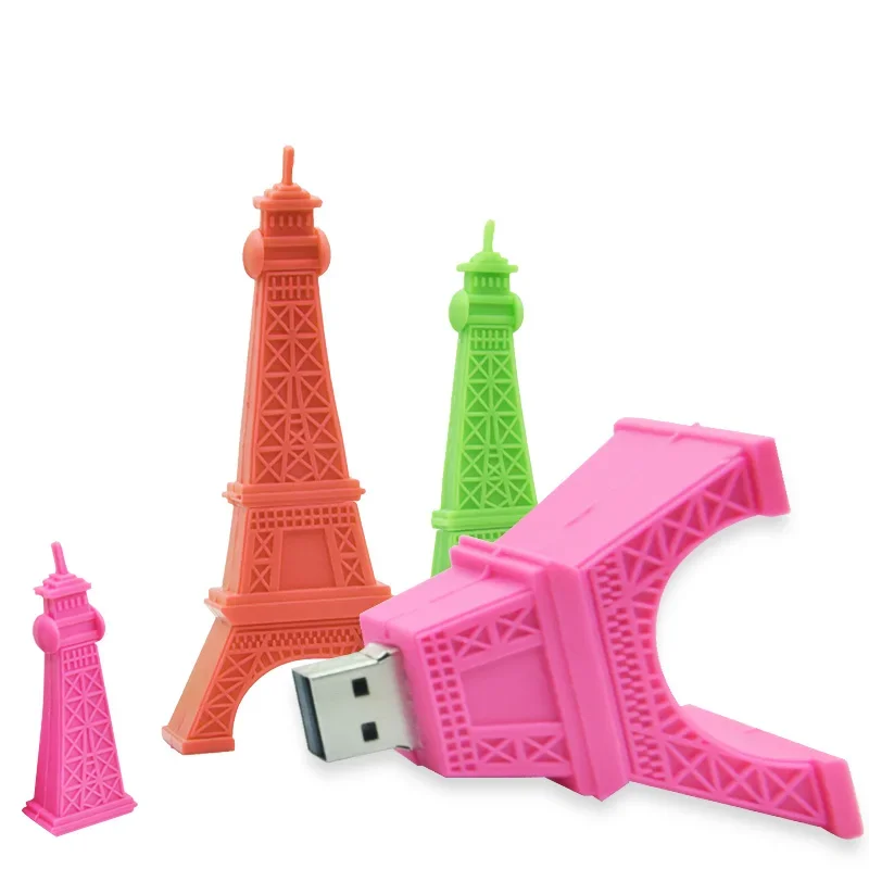 Unidad Flash USB 2,0 Torre Eiffel Estatua de la Libertad Forma Cle USB Stick 8GB 16GB 32GB 64GB 128GB Pen Drive Memory Stick