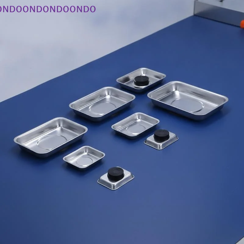 Heavy Duty Magnetic Stainless Steel Parts Tray Rectangular 1Pcs for Screw Wrench Storage Auto Maintenance Workshop