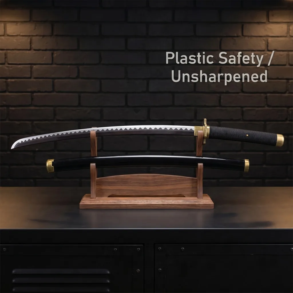 

39inch/100cm Plastic One Piece Katana Swords Yubashiri Real Size Japanese Samurai Sabre Nylon Blade Katana Cosplay Prop Toy Gift